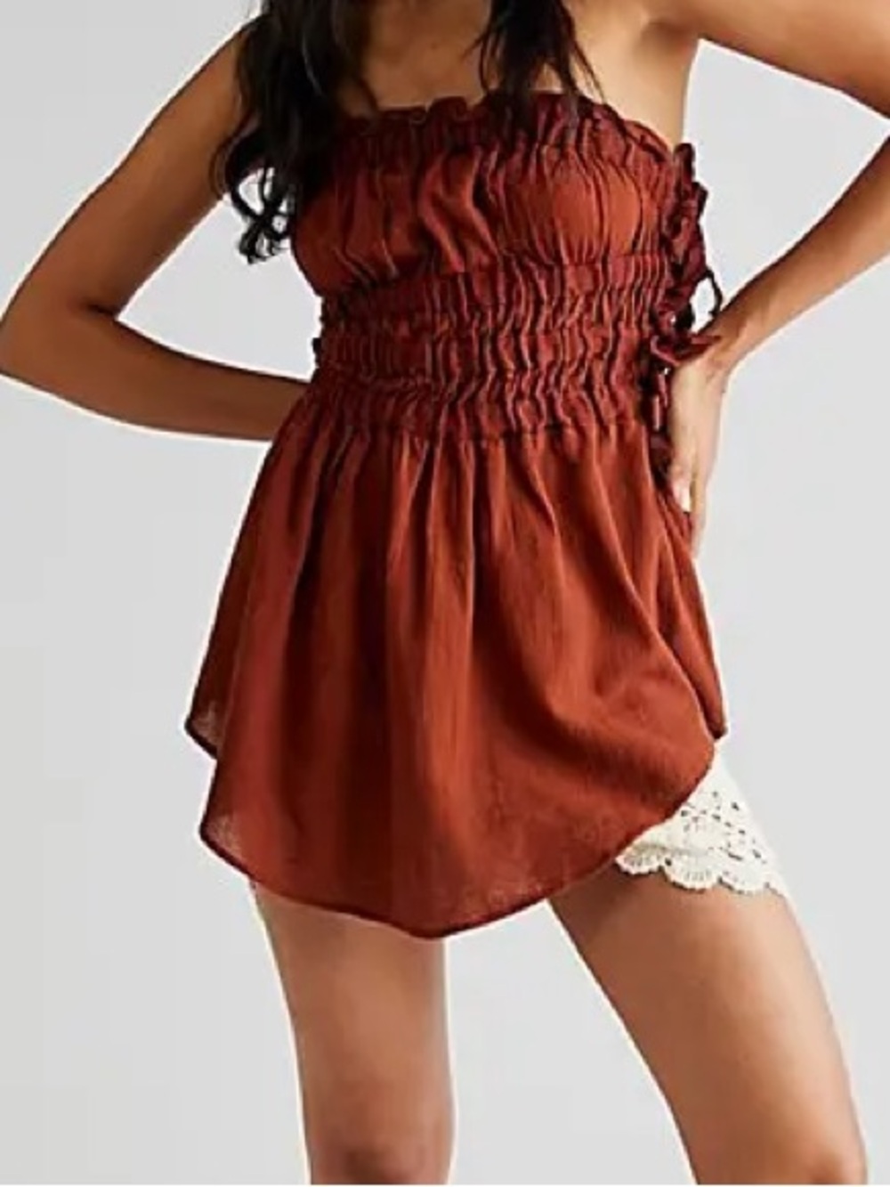 Jen’s Pirate Booty x Free People Fleetwood Tunic Smock Tie Side Strapless Small